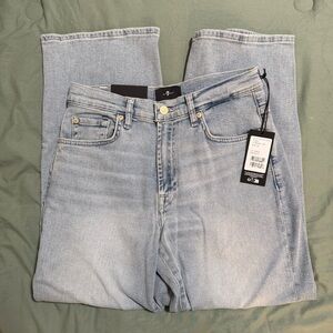7 For All Mankind Stovepipe Straight Ankle Jeans, Size 28